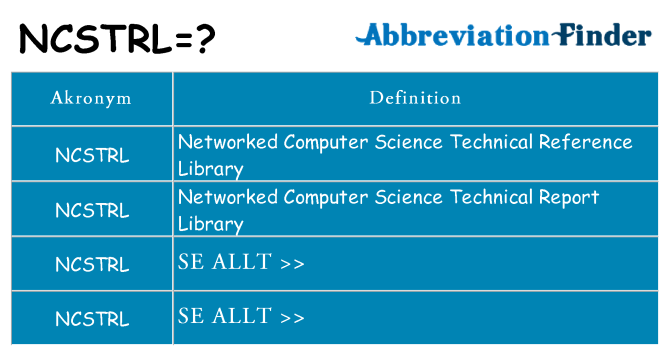 Vad står ncstrl för