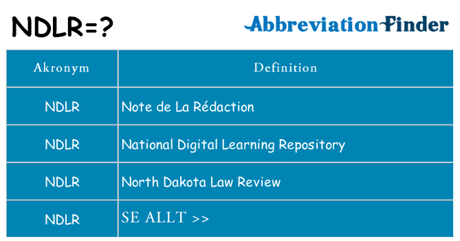 Vad står ndlr för