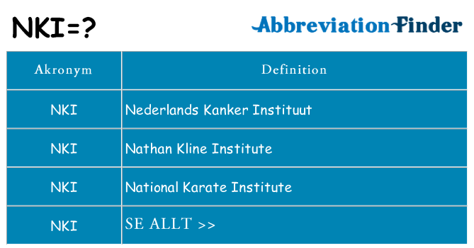 Vad står nki för