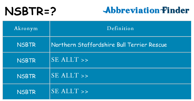 Vad står nsbtr för