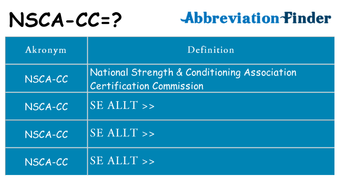 Vad står nsca-cc för