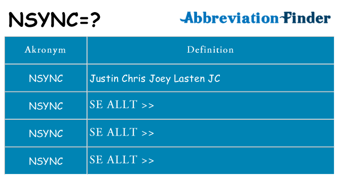Vad står nsync för