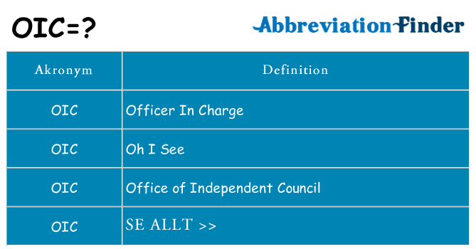 Vad står oic för