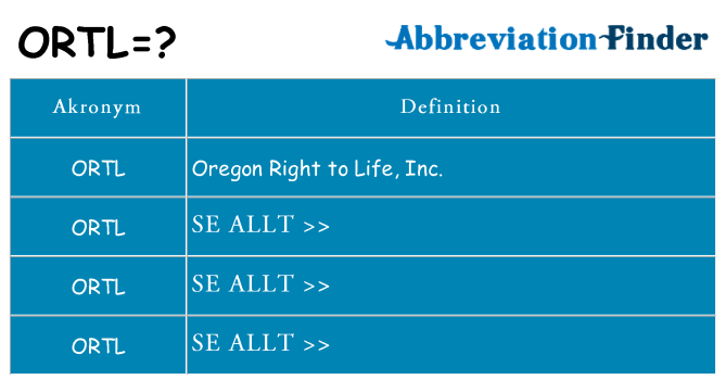 Vad står ortl för