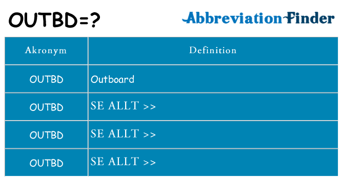 Vad står outbd för
