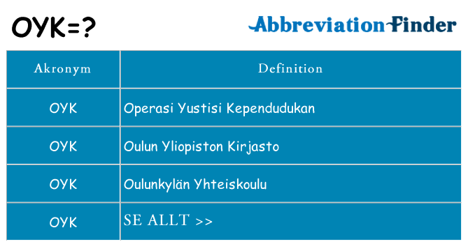 Vad står oyk för