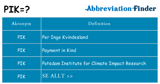 Vad står pik för