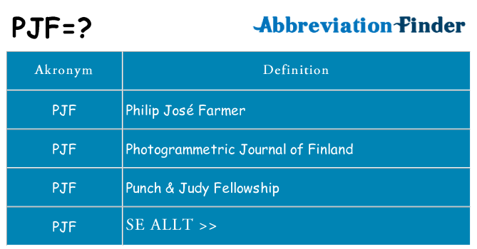 Vad står pjf för