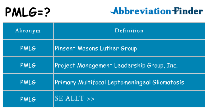 Vad står pmlg för