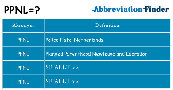 Vad står ppnl för