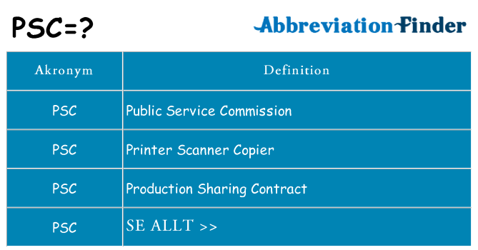 Vad står psc för