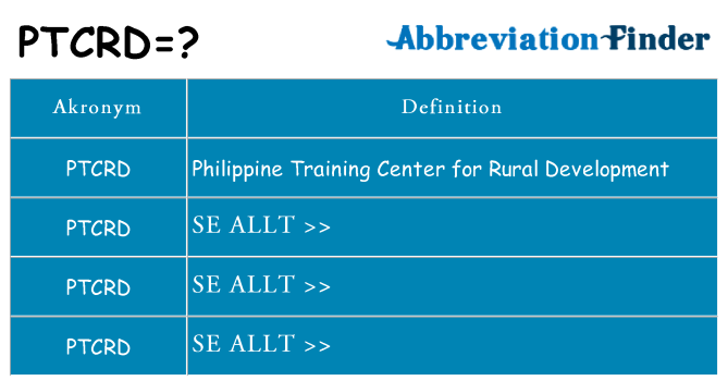 Vad står ptcrd för