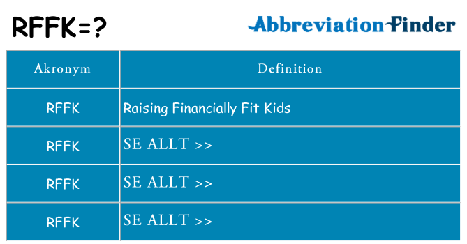 Vad står rffk för