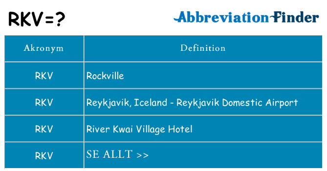 Vad står rkv för
