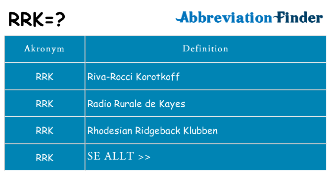 Vad står rrk för