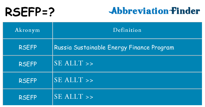 Vad står rsefp för