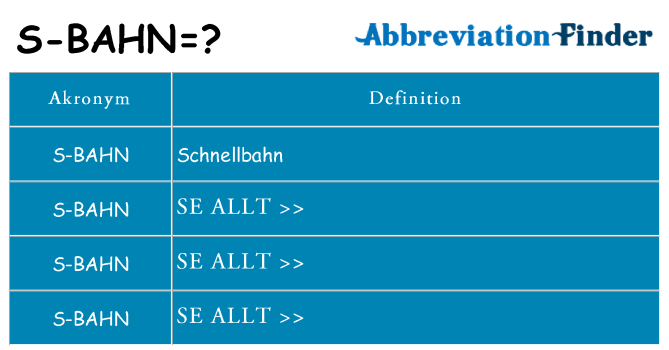Vad står s-bahn för