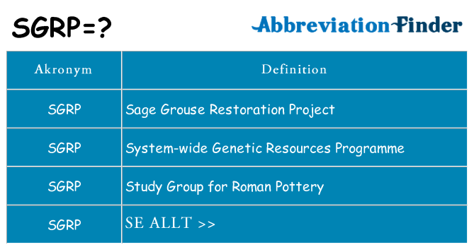 Vad står sgrp för