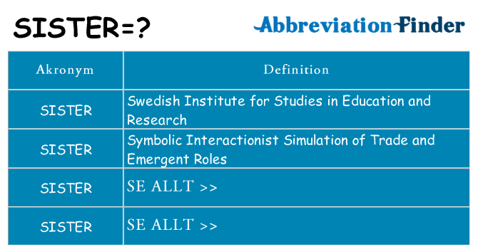 Vad står sister för