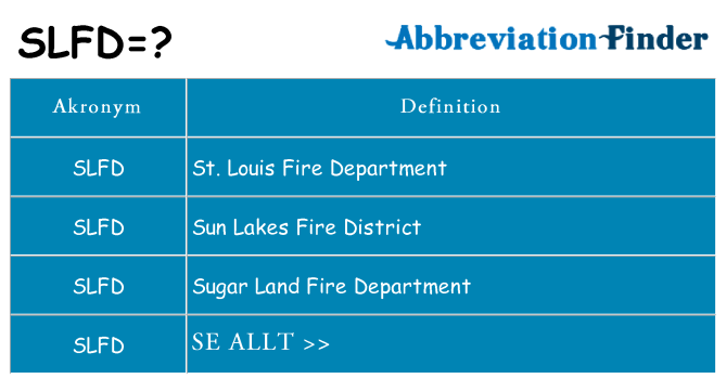 Vad står slfd för