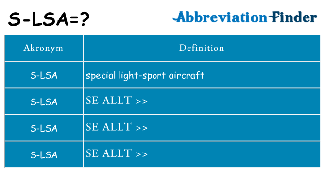 Vad står s-lsa för