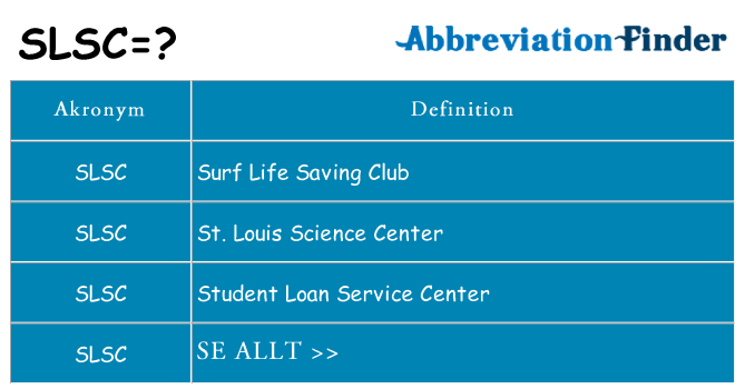 Vad står slsc för