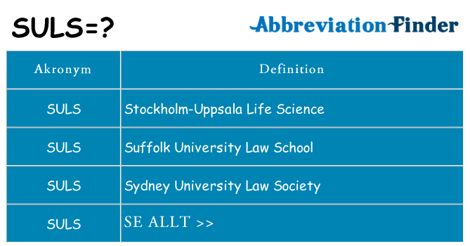 Vad står suls för