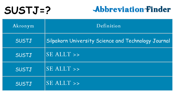 Vad står sustj för