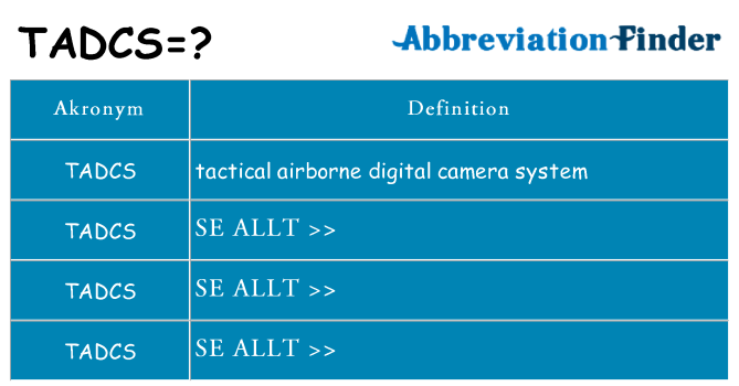 Vad står tadcs för