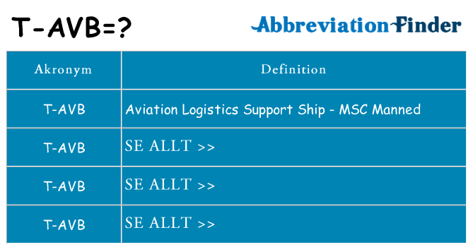 Vad står t-avb för