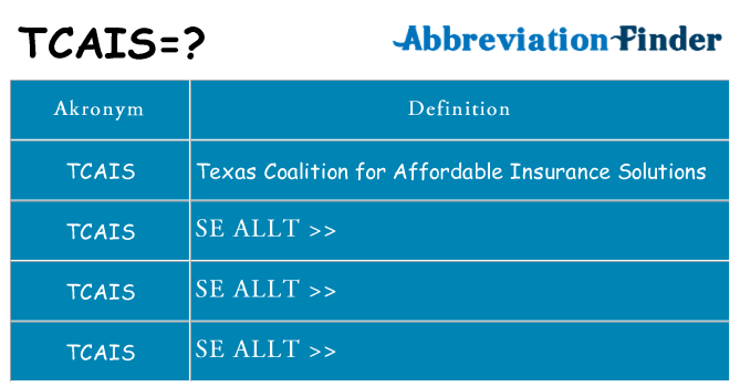 Vad står tcais för