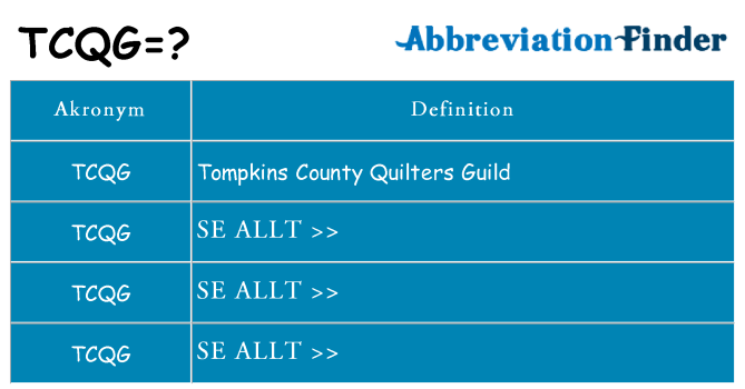 Vad står tcqg för