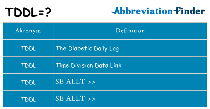Vad står tddl för
