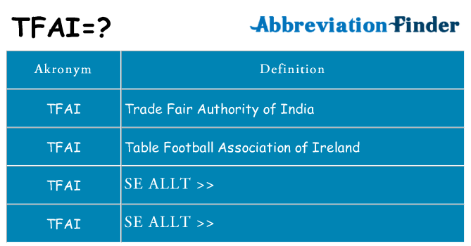 Vad står tfai för