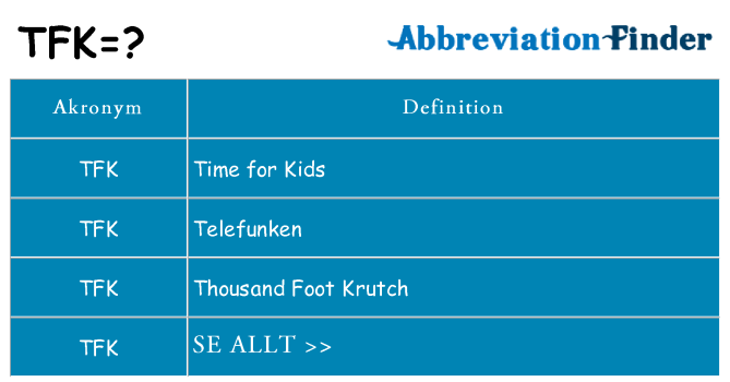 Vad står tfk för