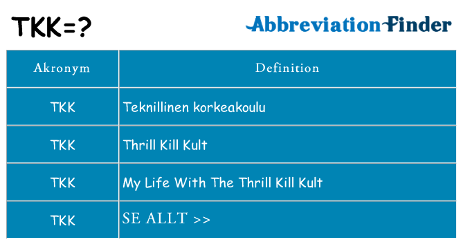 Vad står tkk för