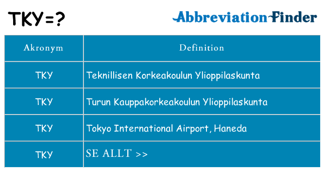 Vad står tky för