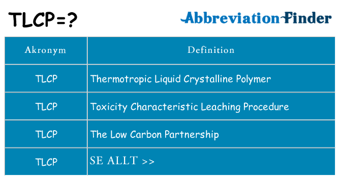 Vad står tlcp för