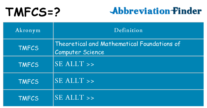 Vad står tmfcs för