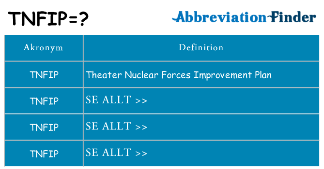 Vad står tnfip för