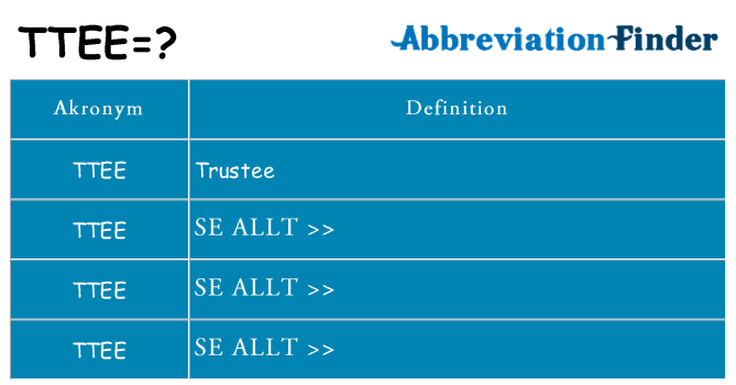 Vad står ttee för