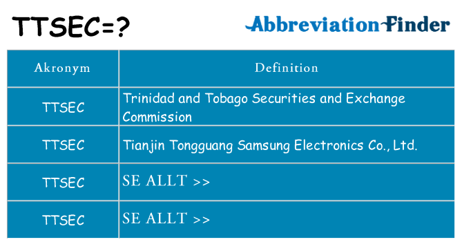 Vad står ttsec för