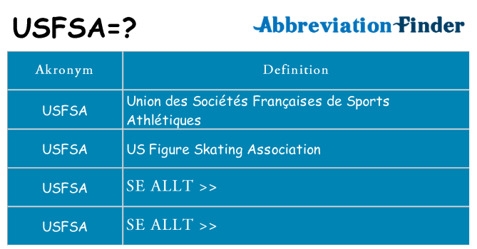 Vad står usfsa för