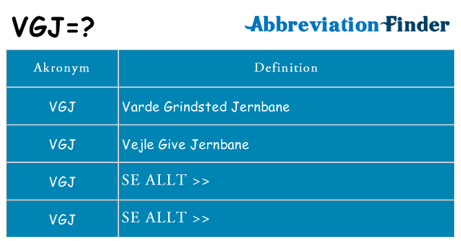 Vad står vgj för