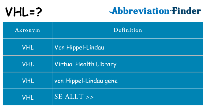 Vad står vhl för