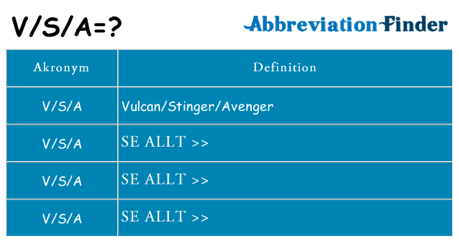 Vad står vsa för