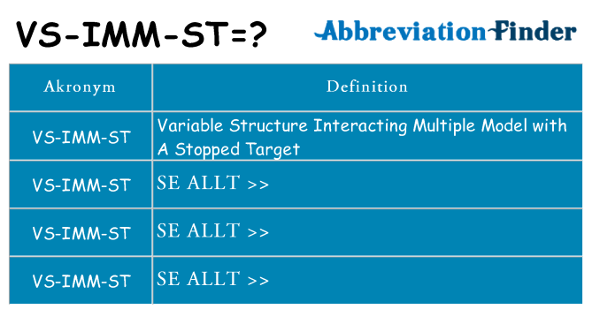 Vad står vs-imm-st för
