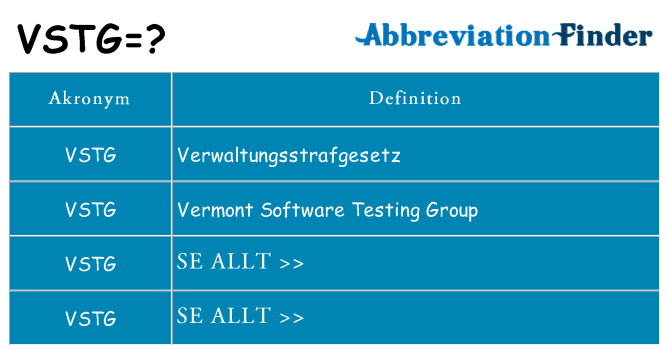 Vad står vstg för
