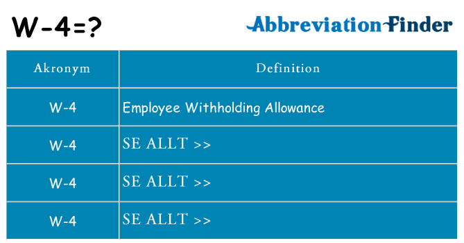 Vad står w-4 för