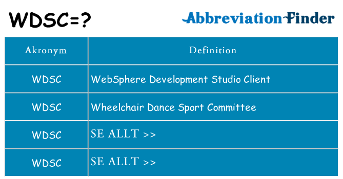 Vad står wdsc för
